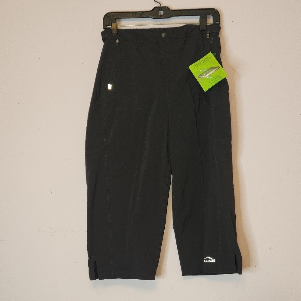 L.L.BEAN Comfort Cycling Capris Black Women's, size S